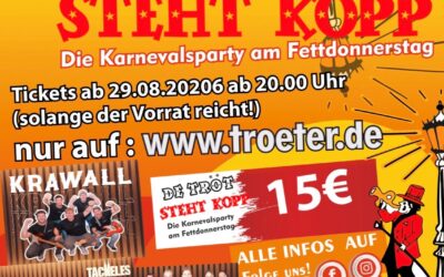 DE TRÖT STEHT KOPP 2027 – ab jetzt im Vorverkauf!